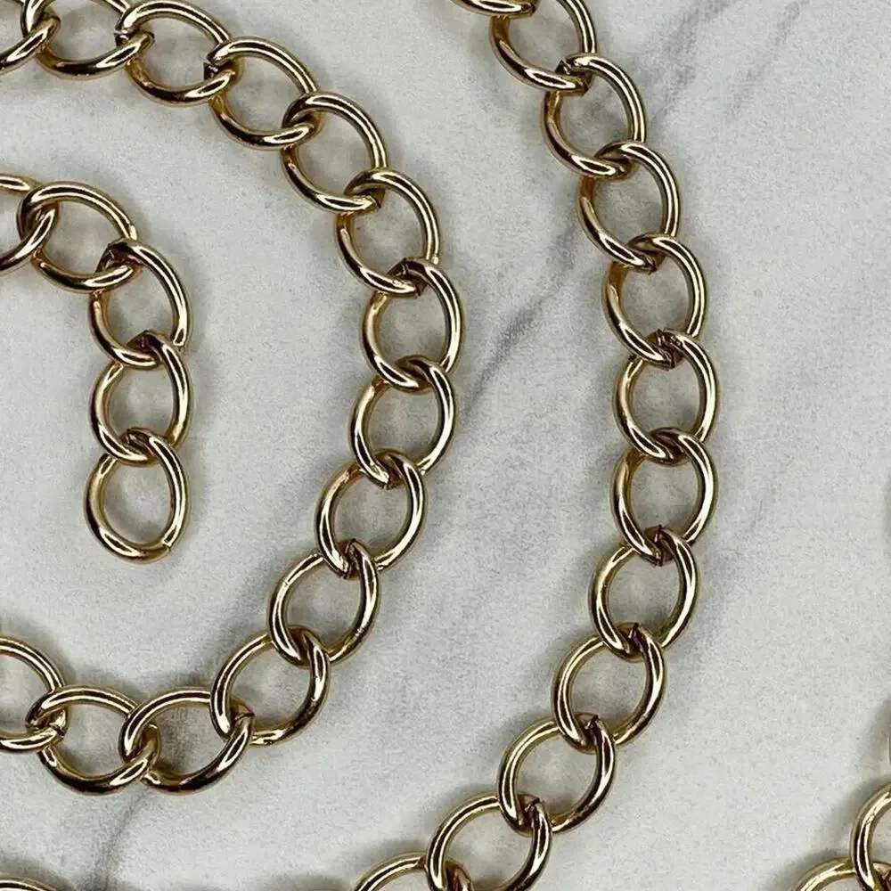 Gold Tone Simple Basic Metal Chain Link Belt Y2K Festival XS/Small (XS/S) ✨
